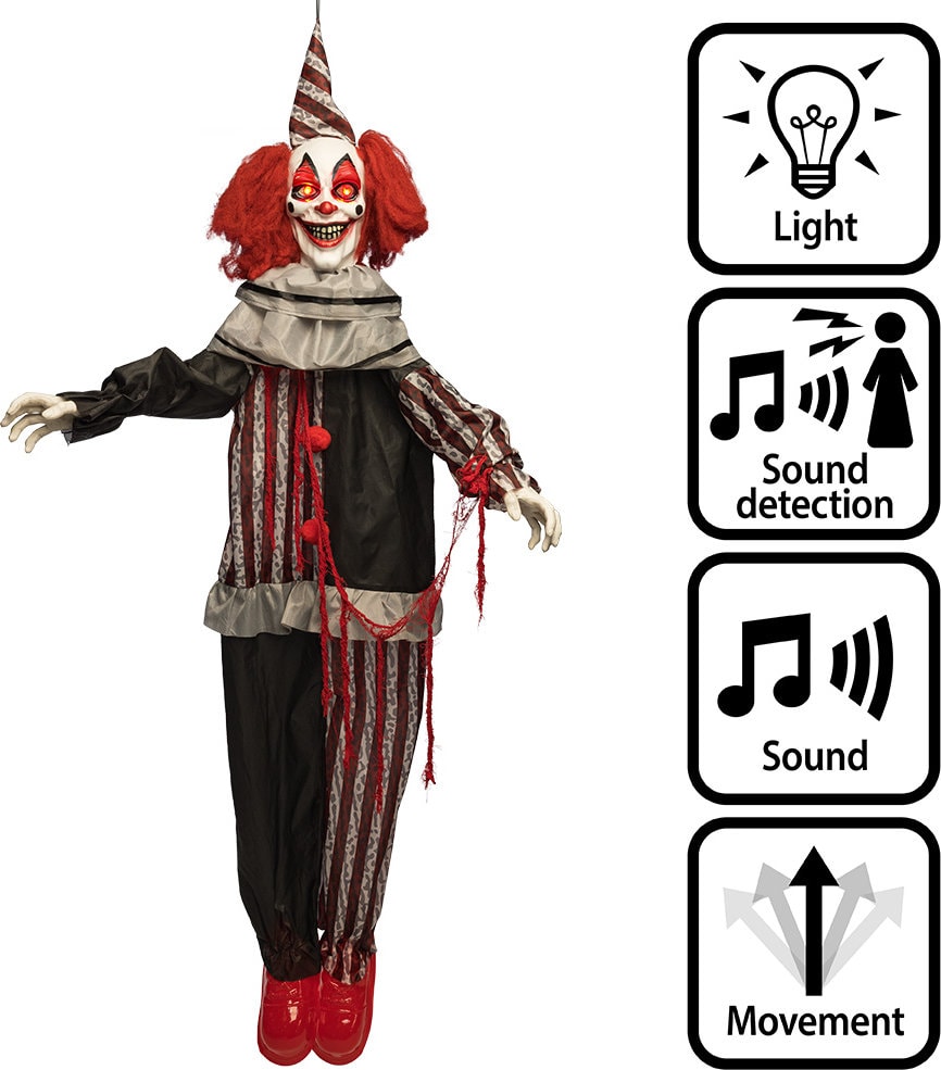 Hangdecoratie Killer Clown Halloween Licht Geluid Beweging