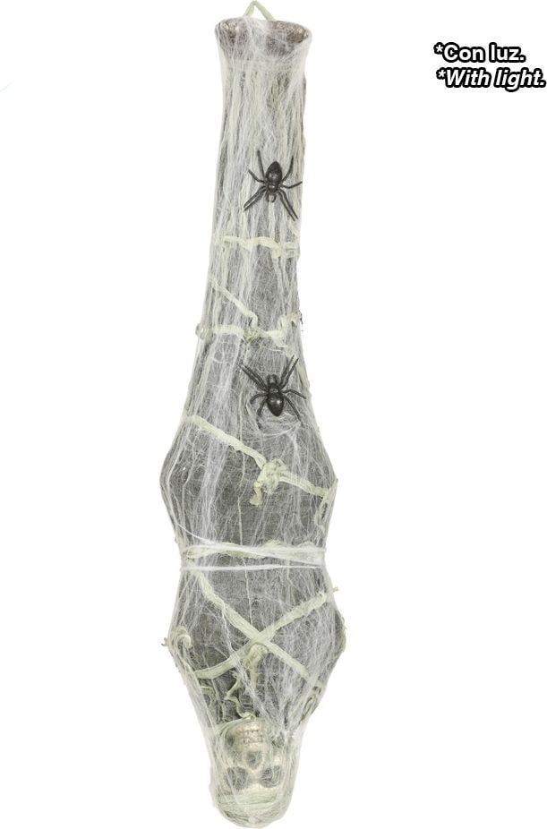 Hangend skelet in spinnenweb