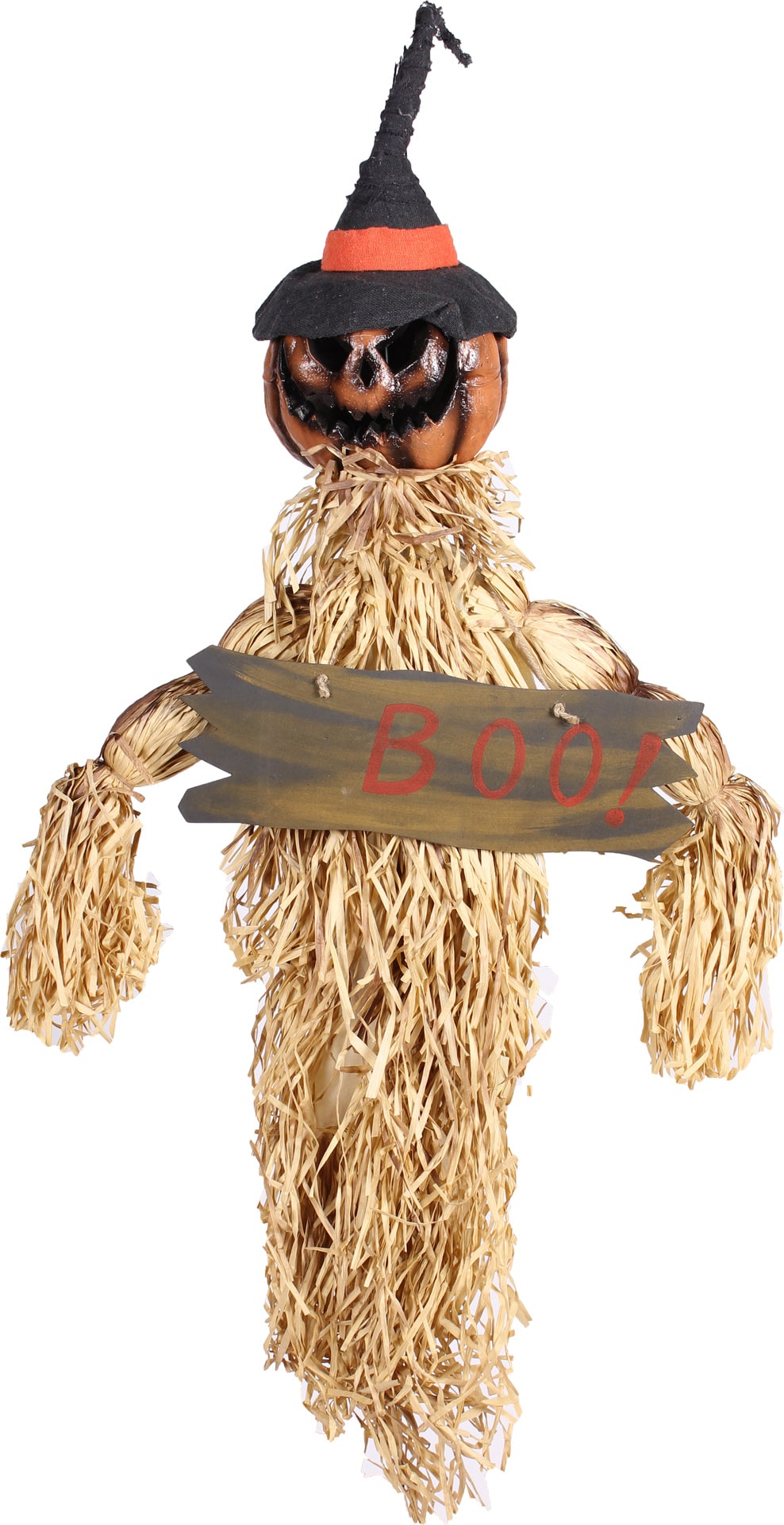 Hangende Pompoen Vogelverschrikker met BOO Bord Halloween