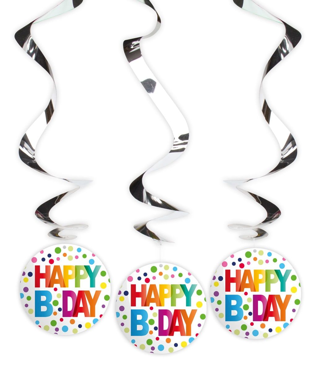 Happy Birthday Confetti Swirl Decoratie