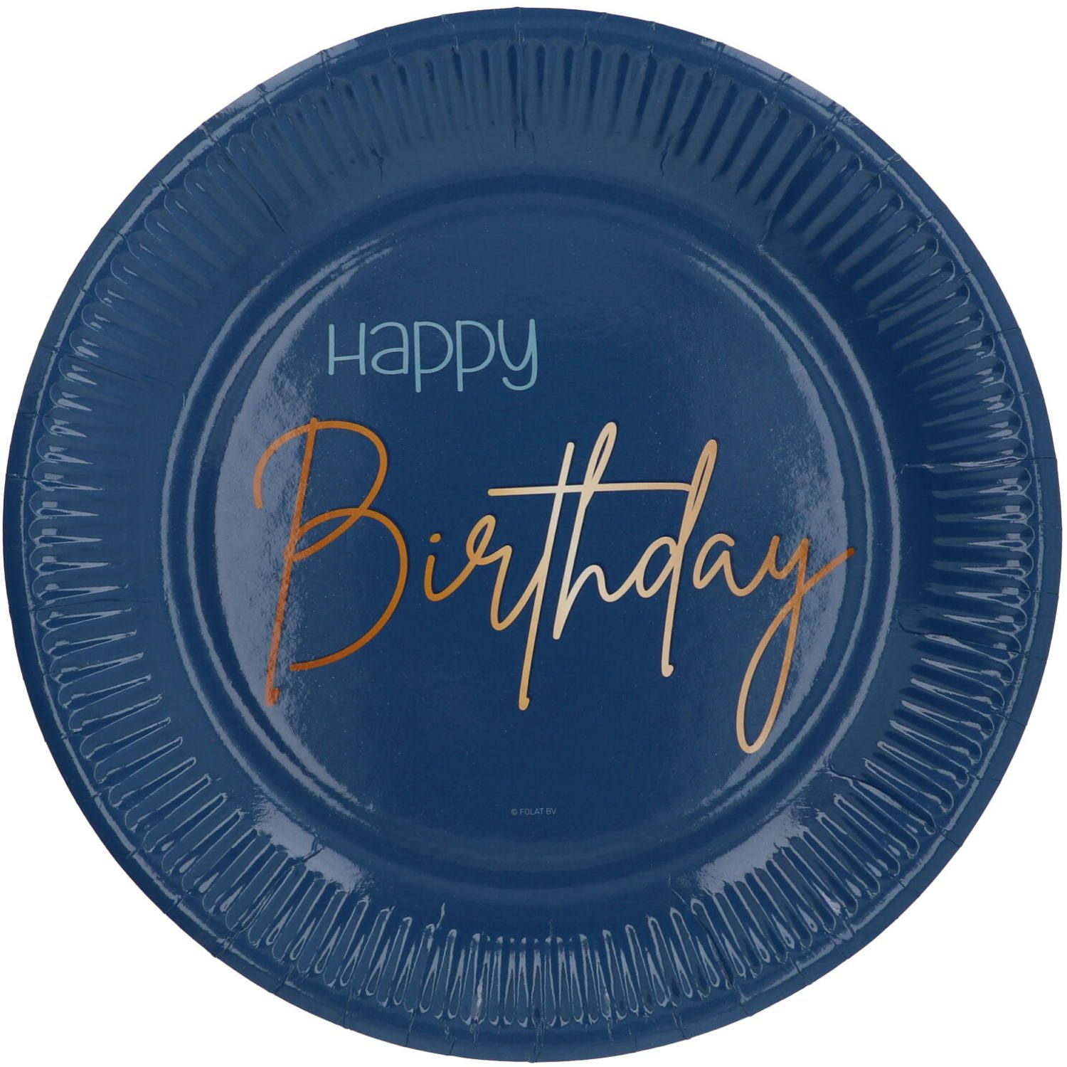 Happy Birthday elegant wegwerp bordjes blauw