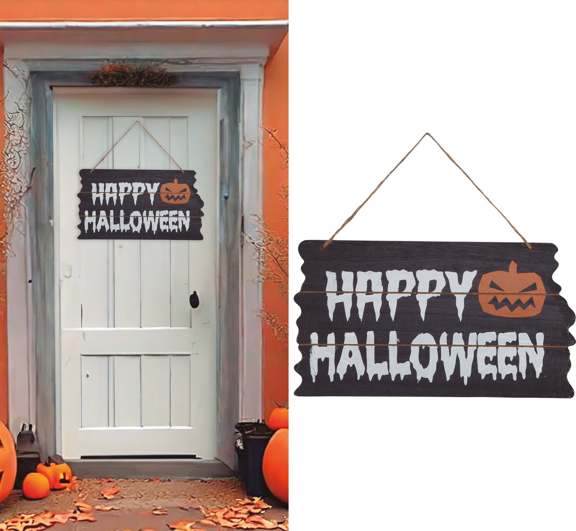 Happy Halloween Decoratie Houtlook