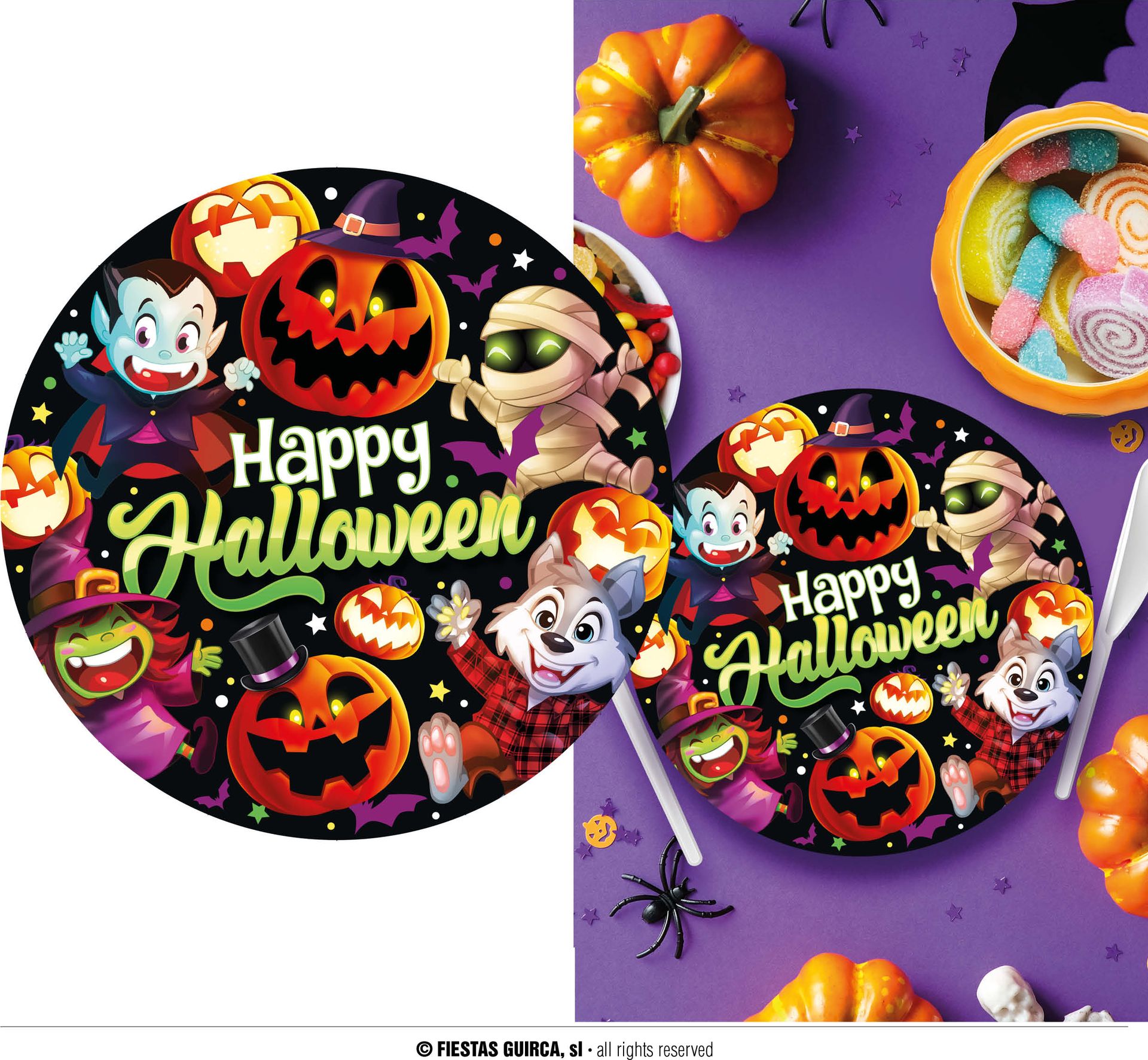 Happy Halloween Monsters Bordjes