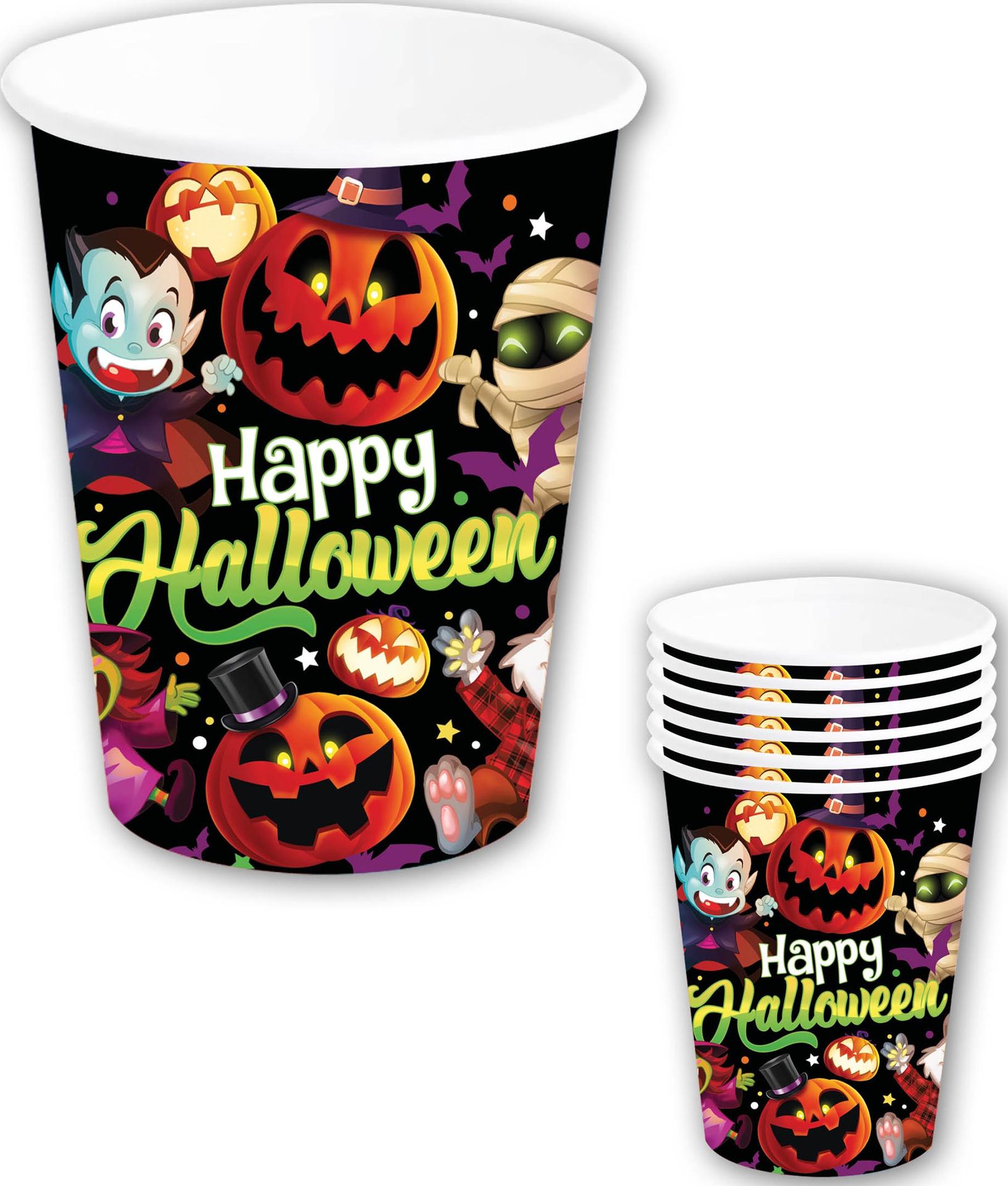 Happy Halloween Monsters Partybekers