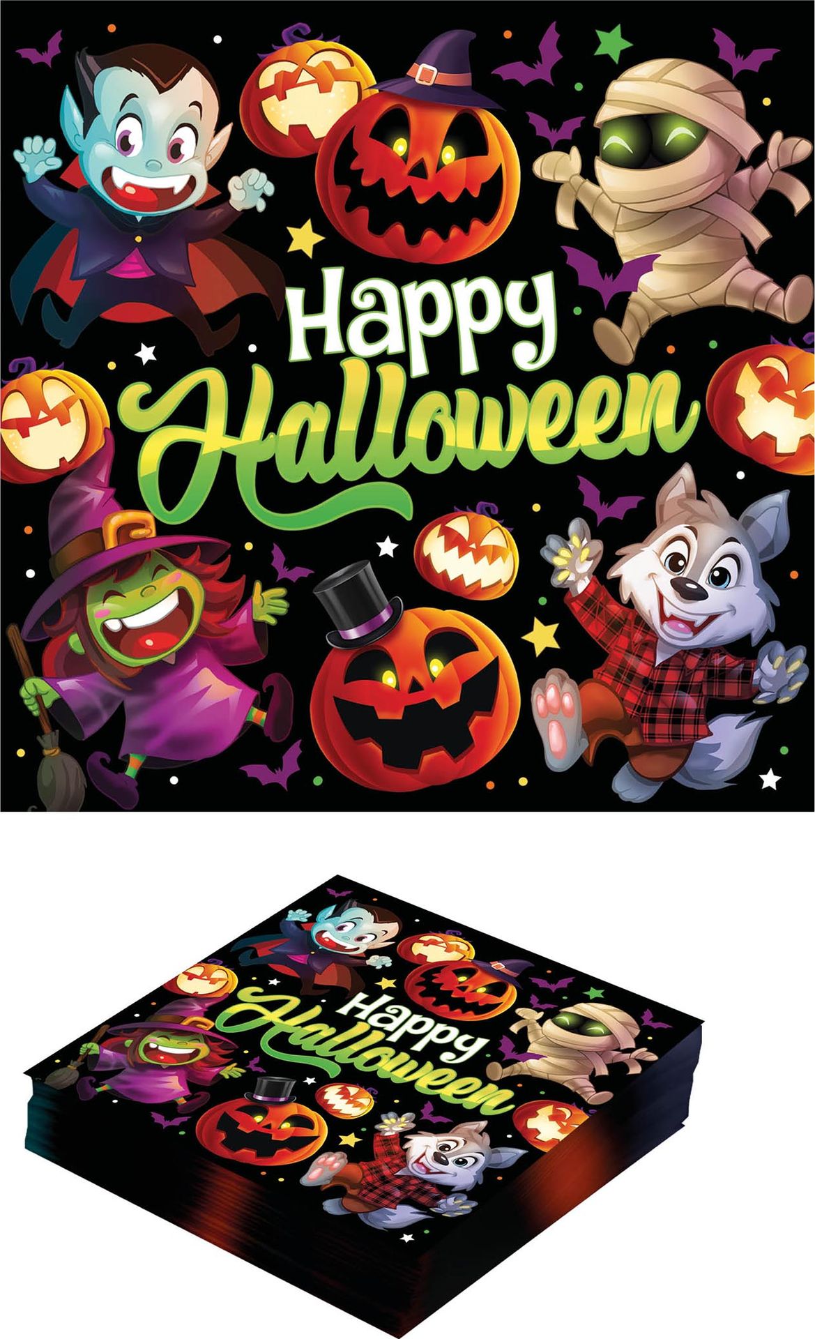 Happy Halloween Monsters Servetten