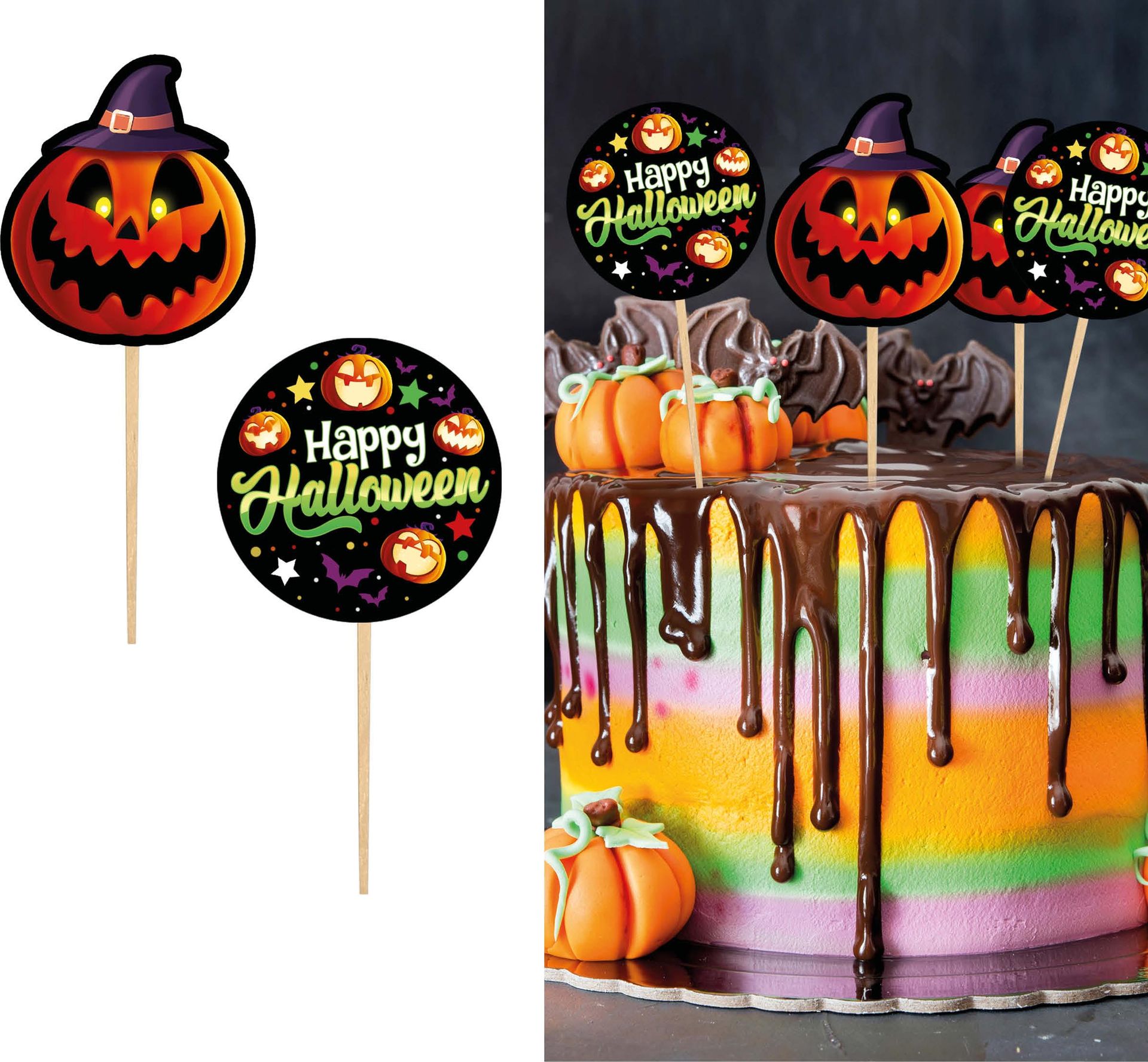 Happy Halloween Monsters Taart Decoratie