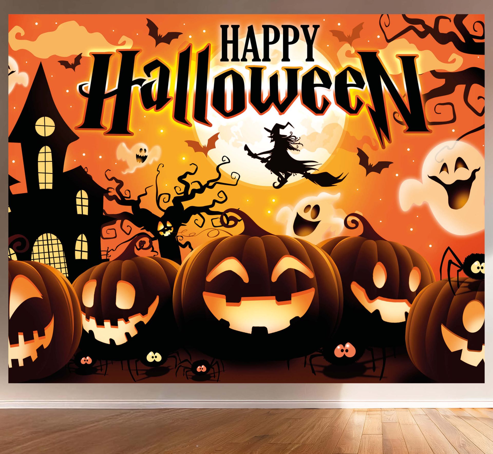 Happy Halloween Oranje Muurdecoratie Photobooth