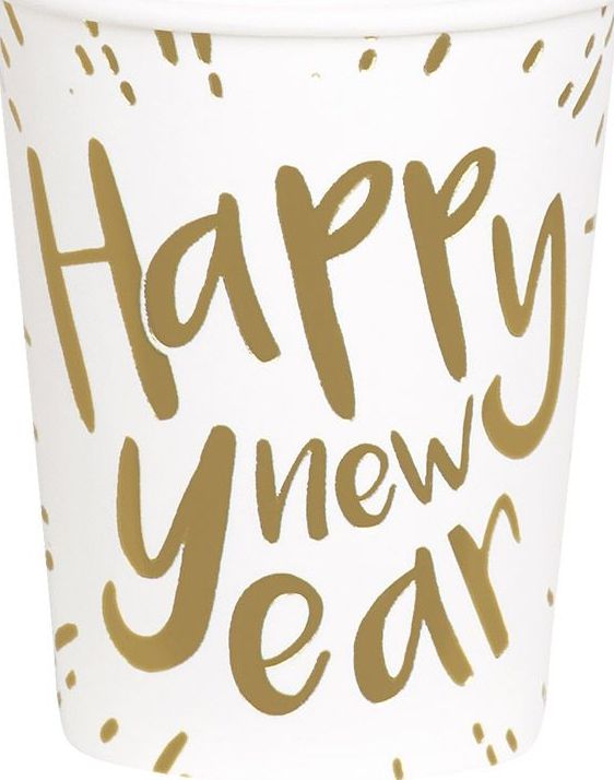 Happy New Year' Papieren Bekertjes 10 Stuks