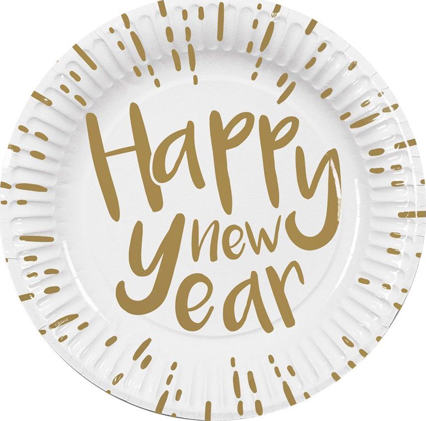 Happy New Year' Papieren Bordjes 10 Stuks
