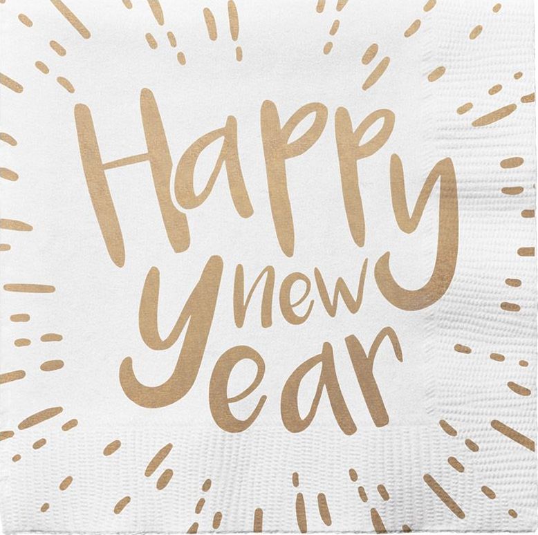 Happy New Year' Papieren Servetten 20 Stuks
