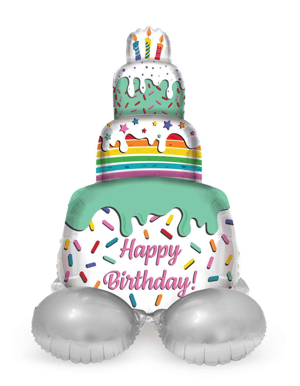 Happy verjaardag taart staande folieballon