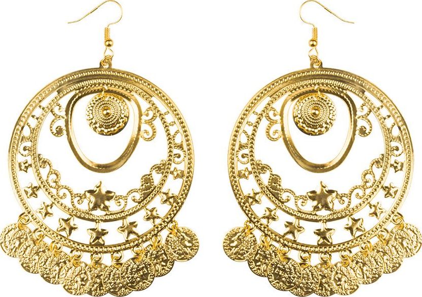 Harem Danseres Gouden Muntjes Oorbellen