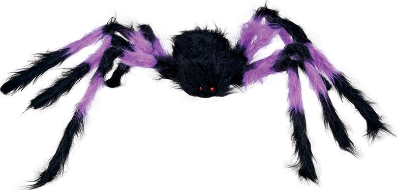 Harige Paars Zwarte Spin Halloween 75cm