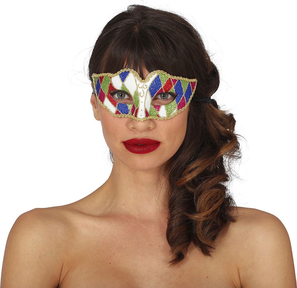 Harlekijn Glitter Oogmasker