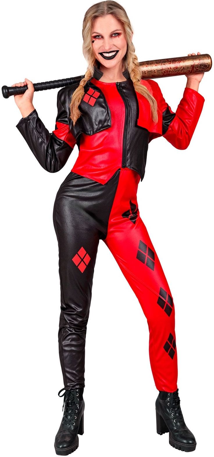 Harlekijn Killer Clown Kostuum Rood Dames