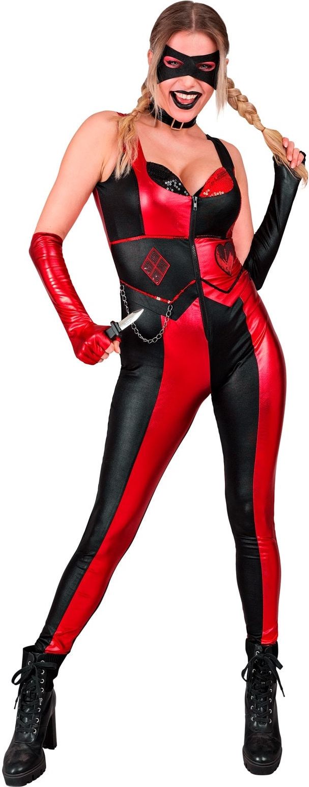 Harley Quinn Kostuum Rood Zwart Dames