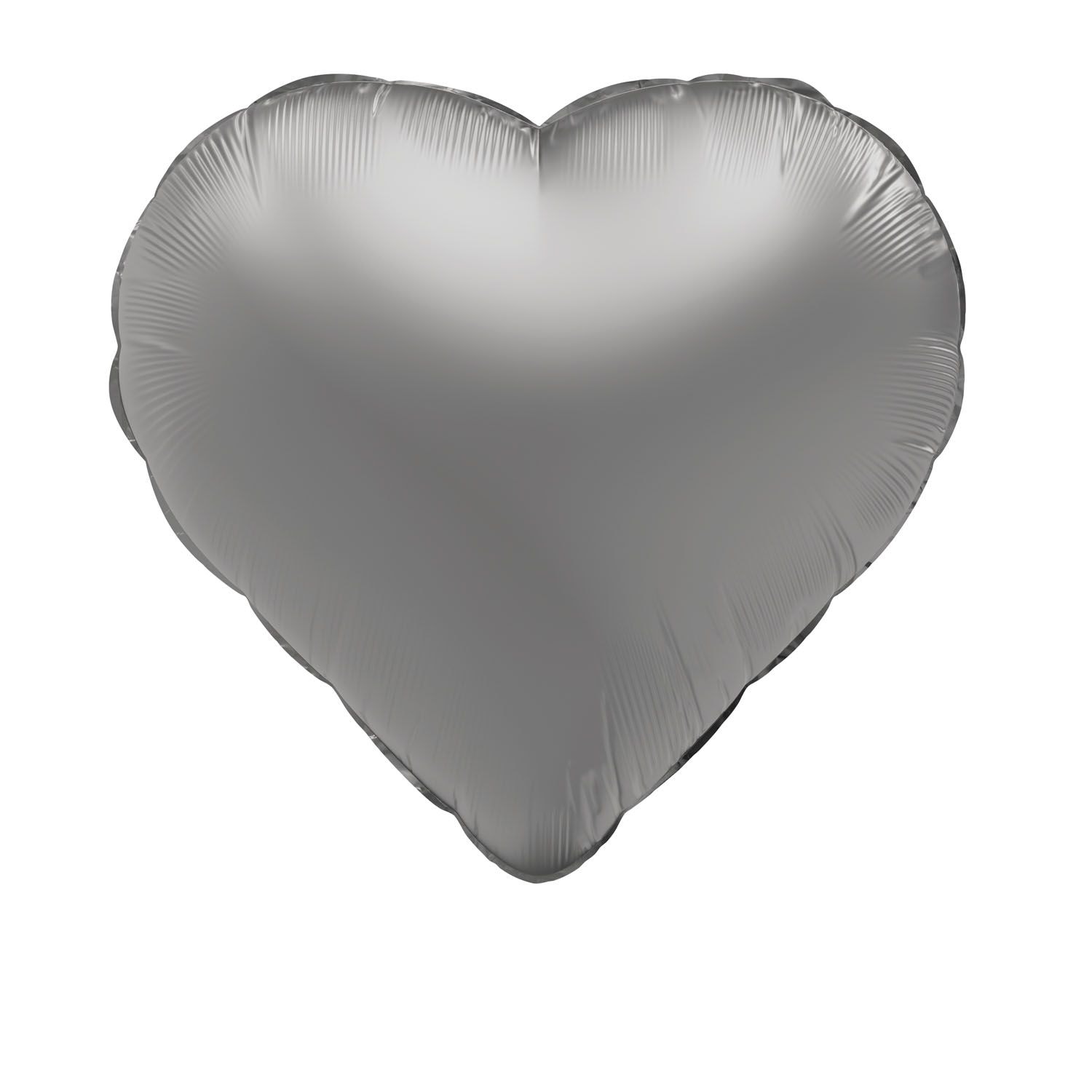 Hart Folieballon Zilver 45 cm