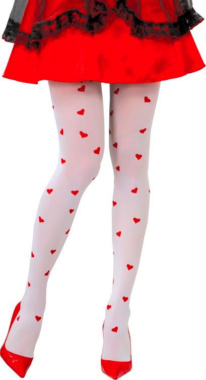 Hartjesprint Panty Wit Rood