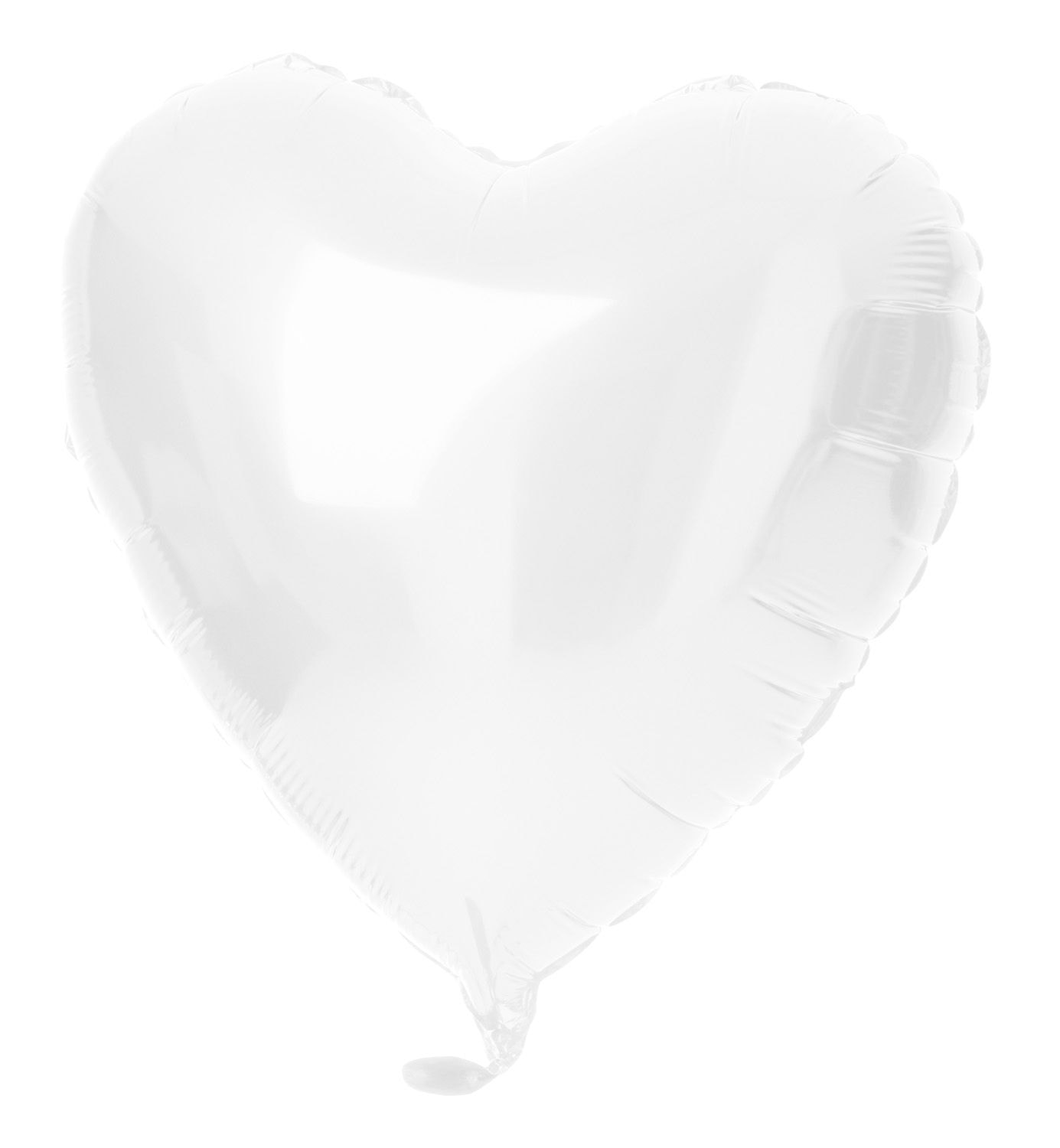 Hartvorm folieballon 45cm wit metallic