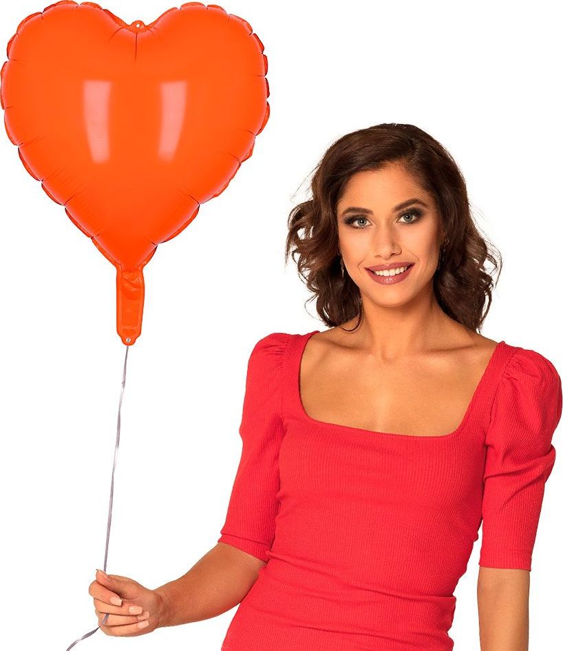 Hartvormige Folieballon Oranje Koningsdag