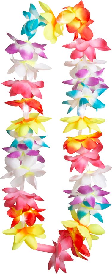Hawaii bloemen slinger met lampjes