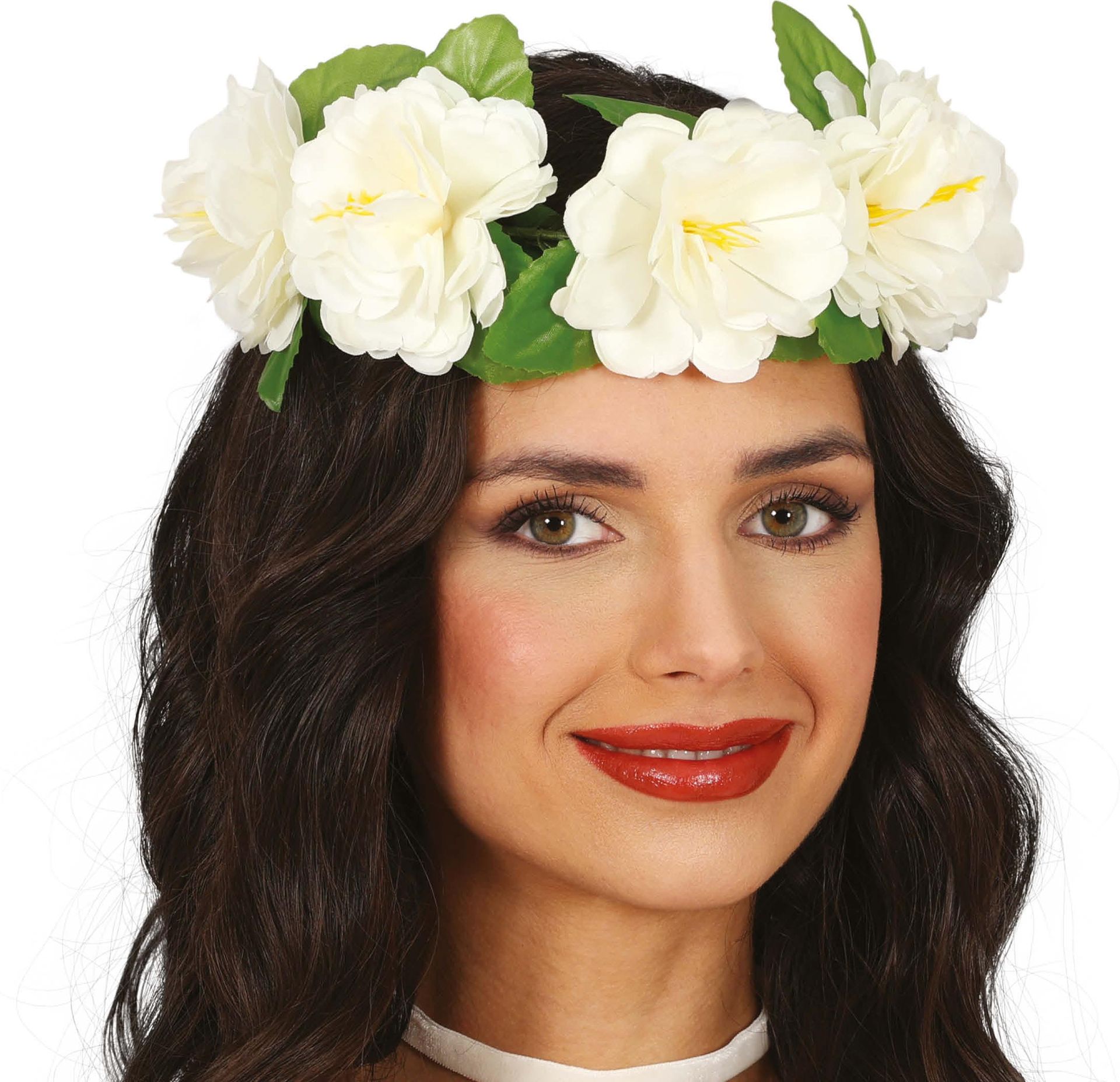 Hawaii Bloemenkroon Wit Volwassenen