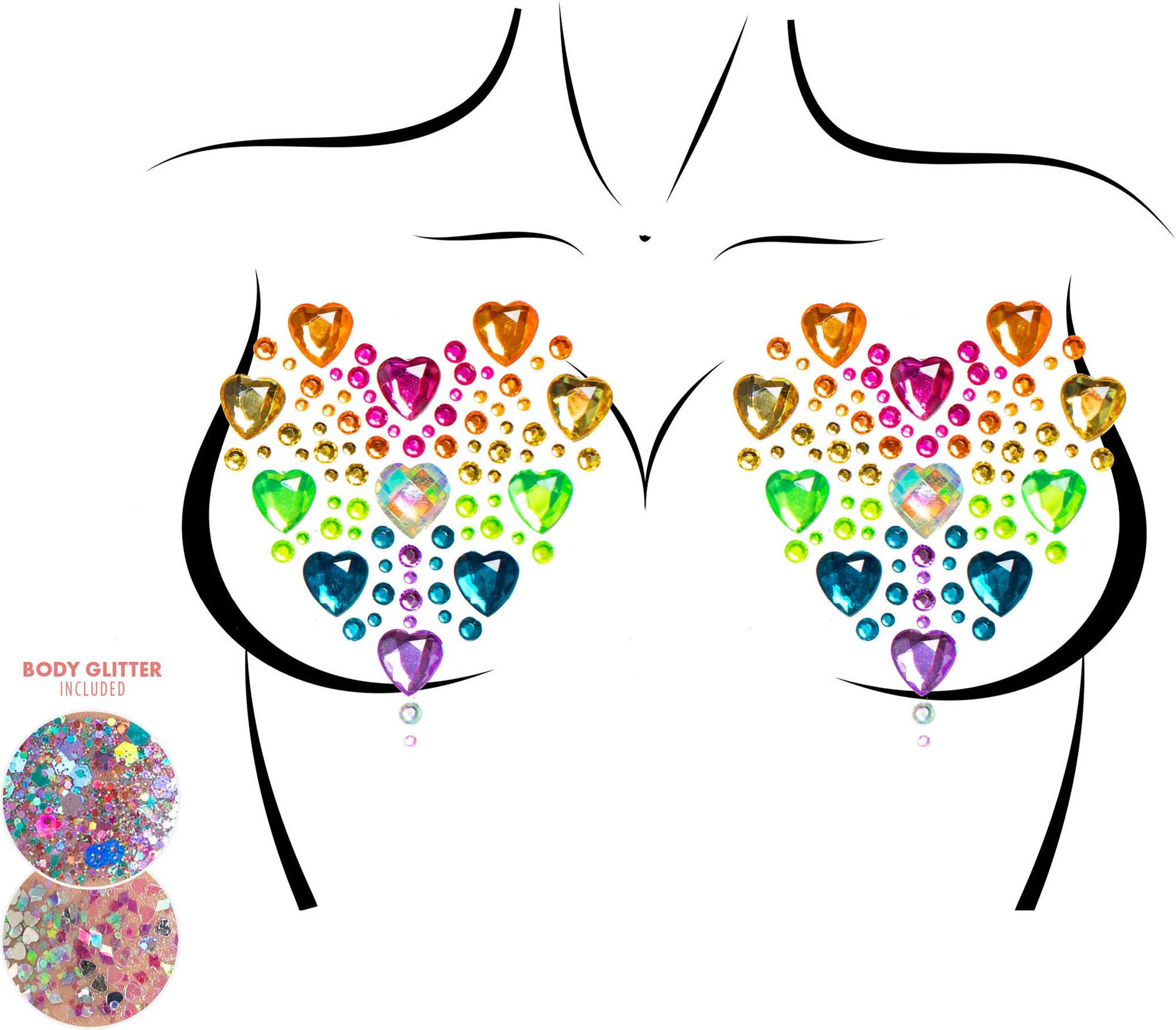 Heart Tepel Jewel Stickers