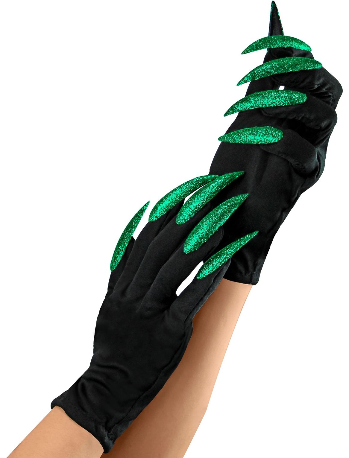 Heks handschoenen met groene nagels