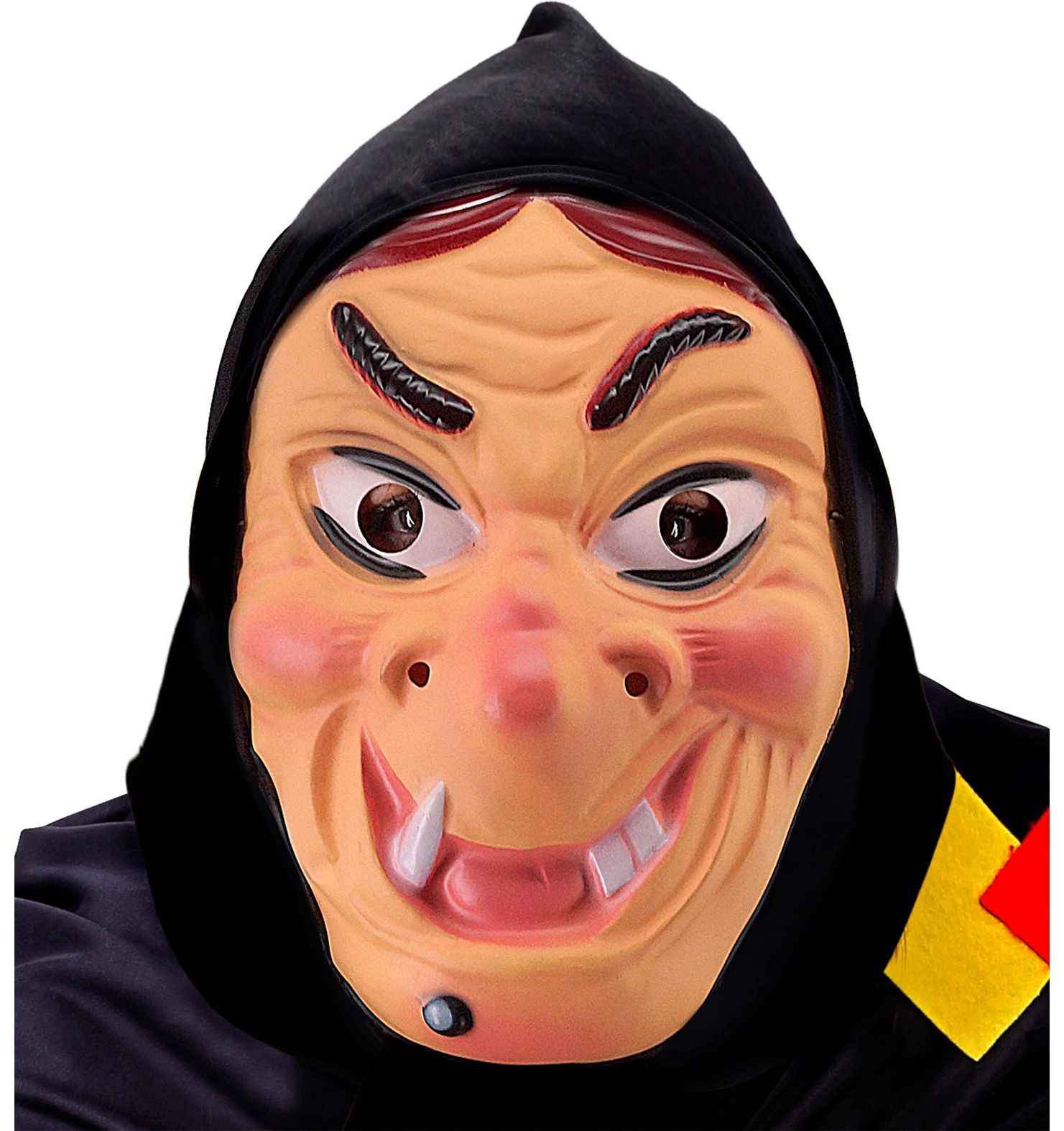 Heks Masker met Capuchon Bruin Haar