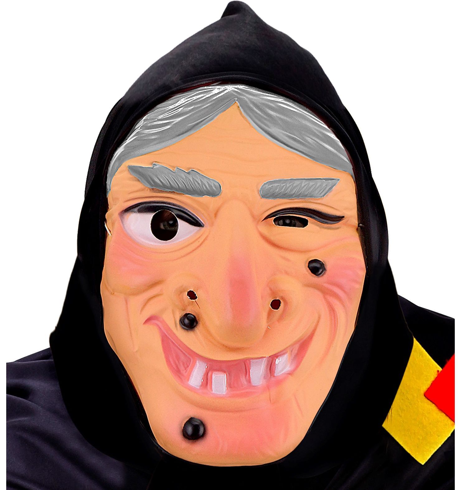 Heks Masker met Capuchon Grijs Haar