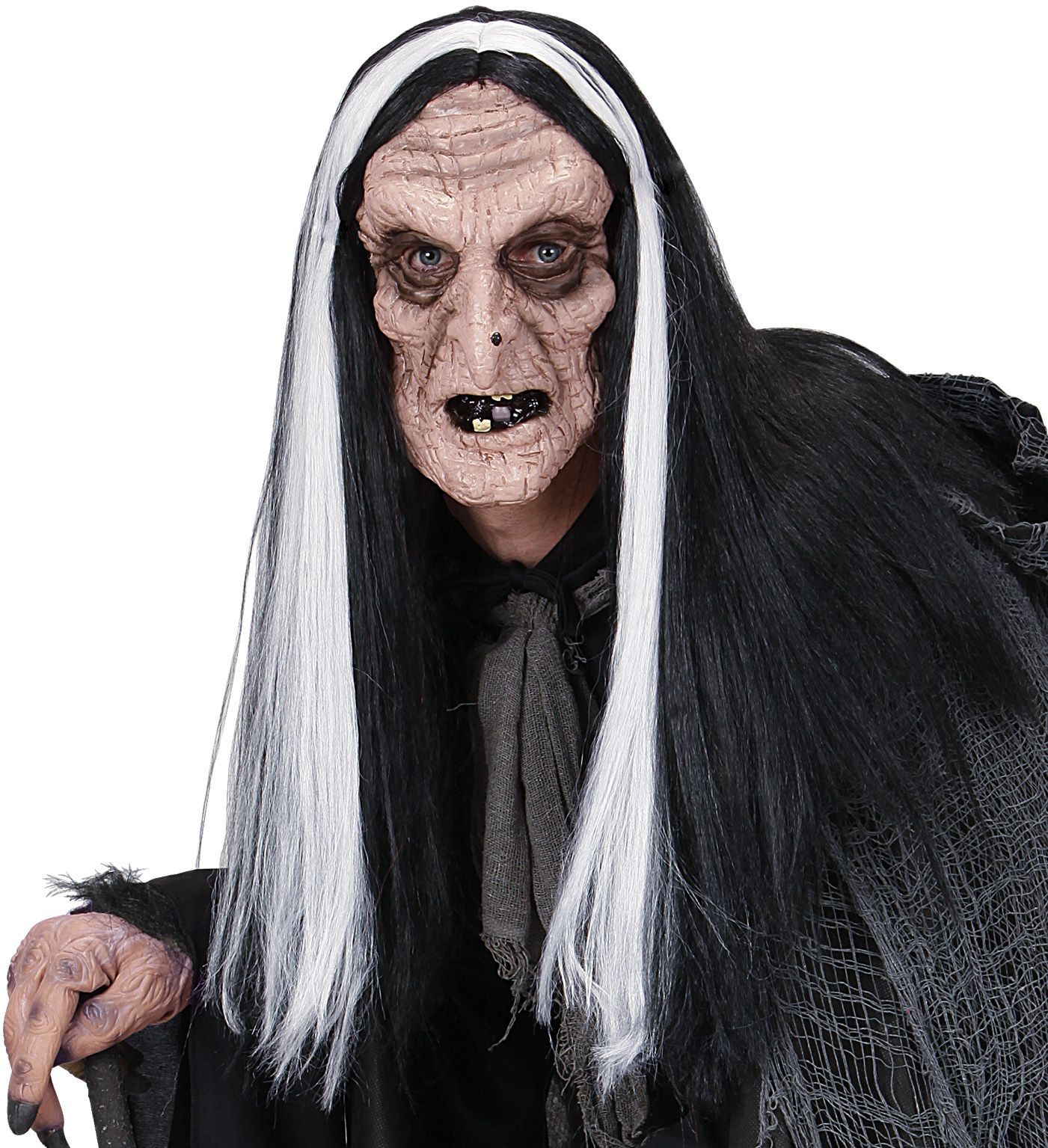 Heksen Masker met Pruik