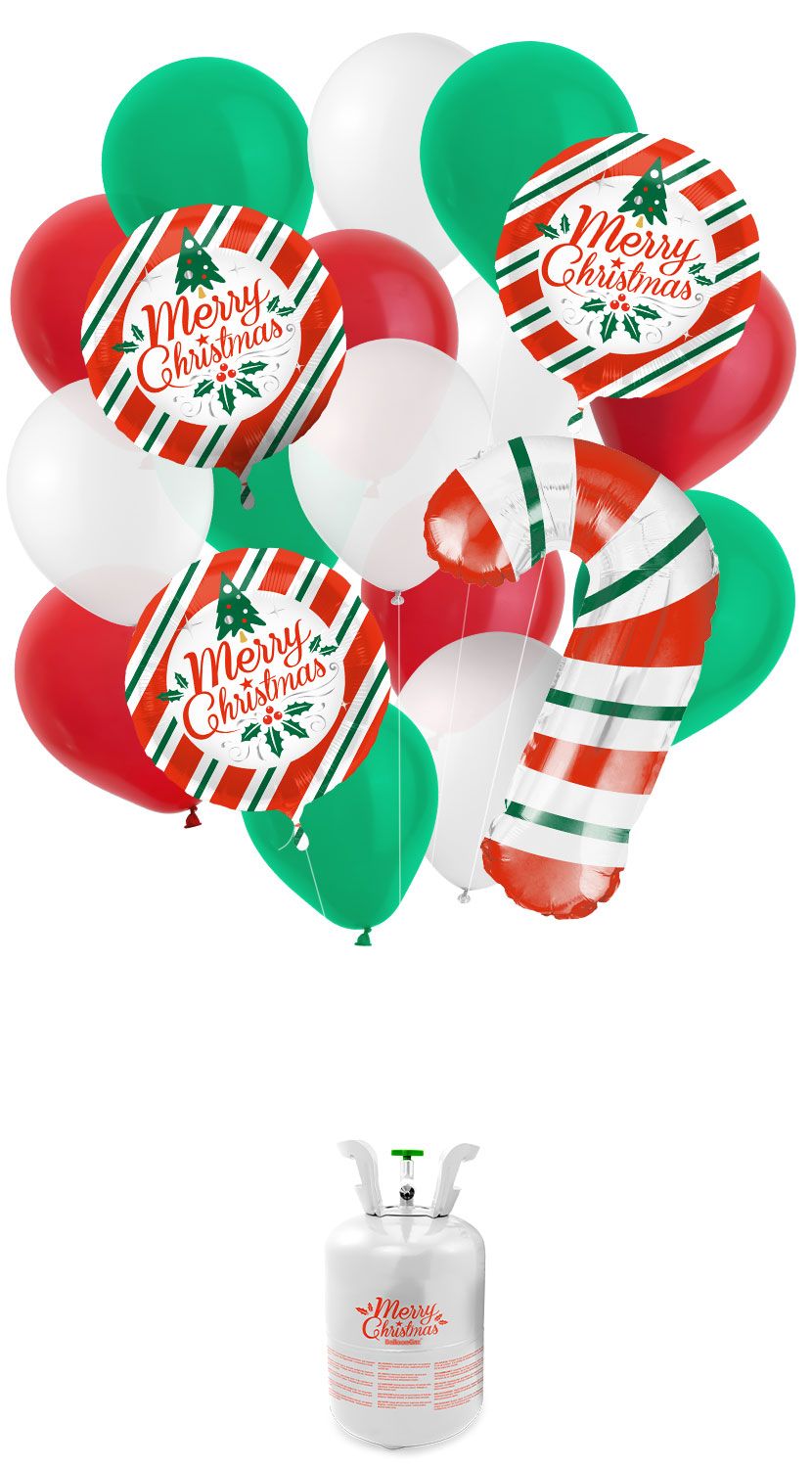 Heliumtank met kerstmis ballonnen