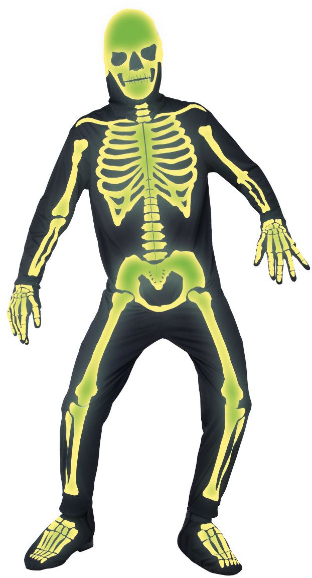 Heren Glow In The Dark Skelet Outfit