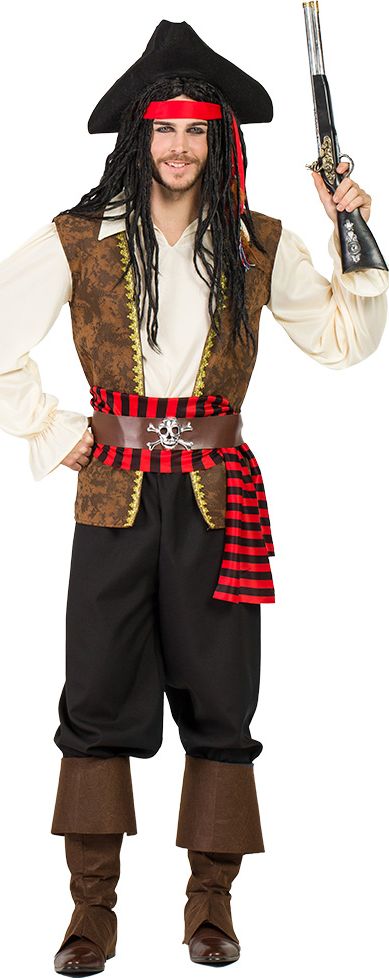 Heren Piraat Jones Kostuum