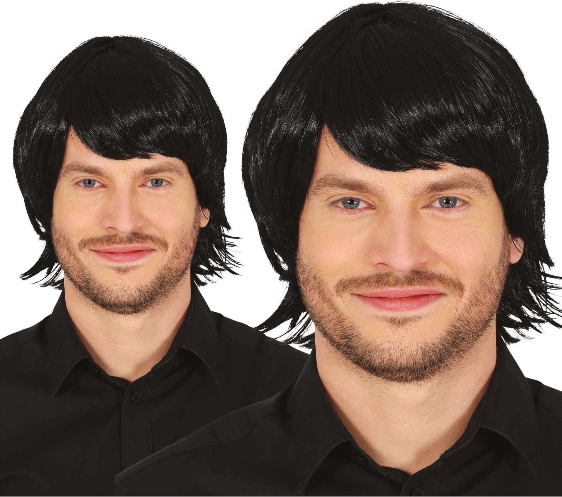 Heren Pruik 70's Zwarte Slag