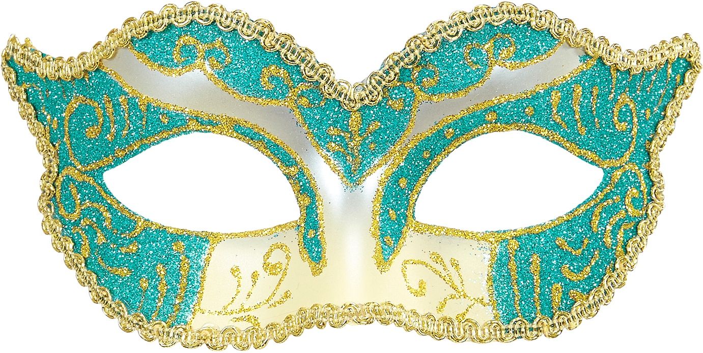 Hertogin Oogmasker met Goud-Blauwe Glitters