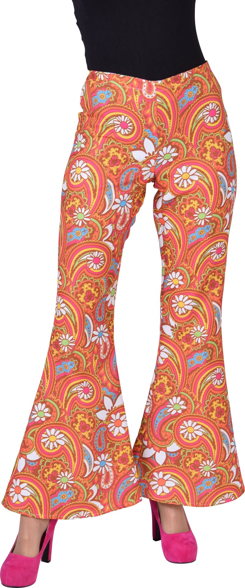 Hippie Broek Bloemen Oranje