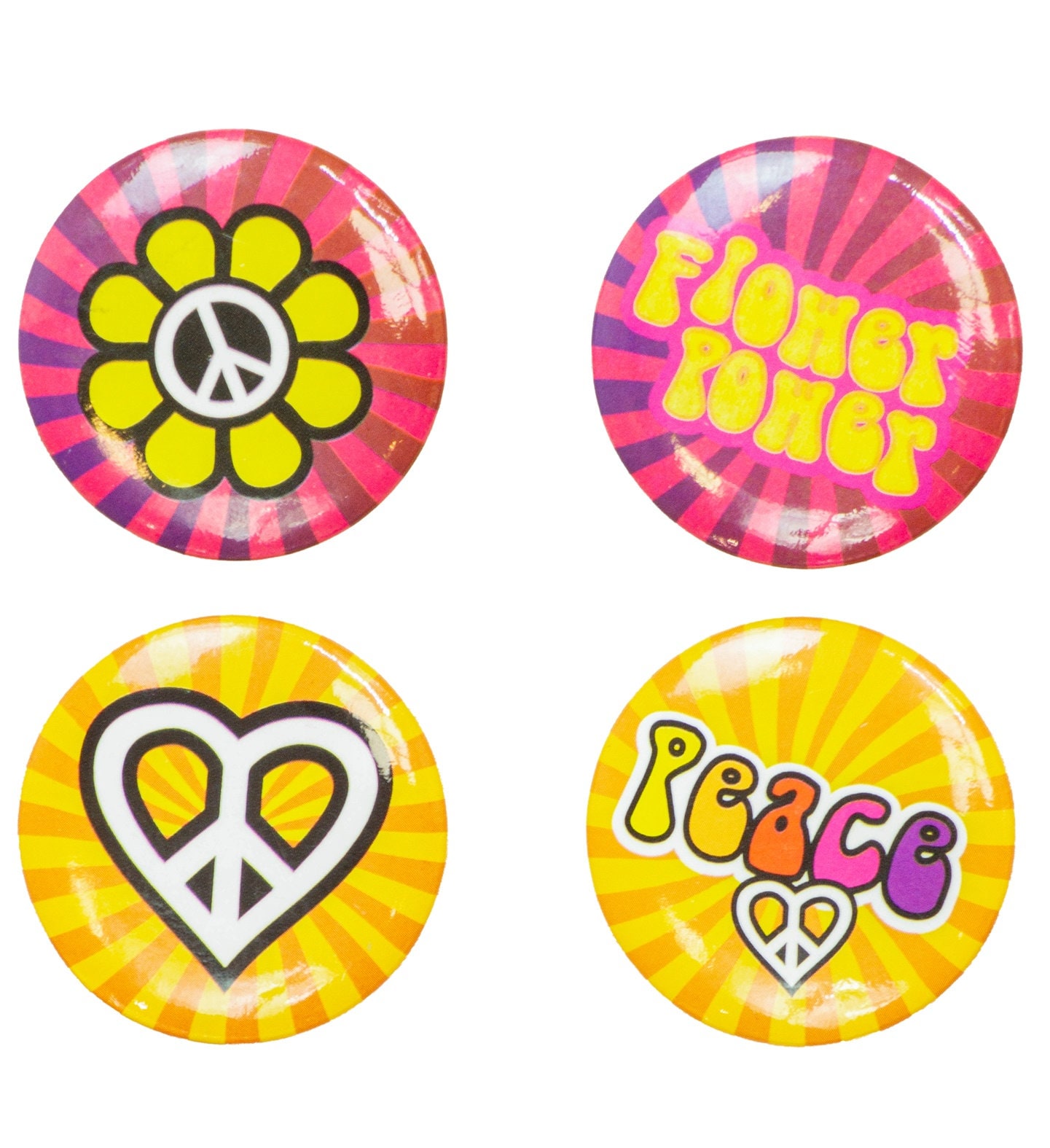 Hippie Buttons Set van 4