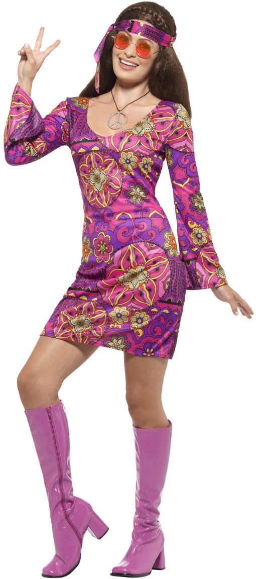 Hippie chick jurkje paars