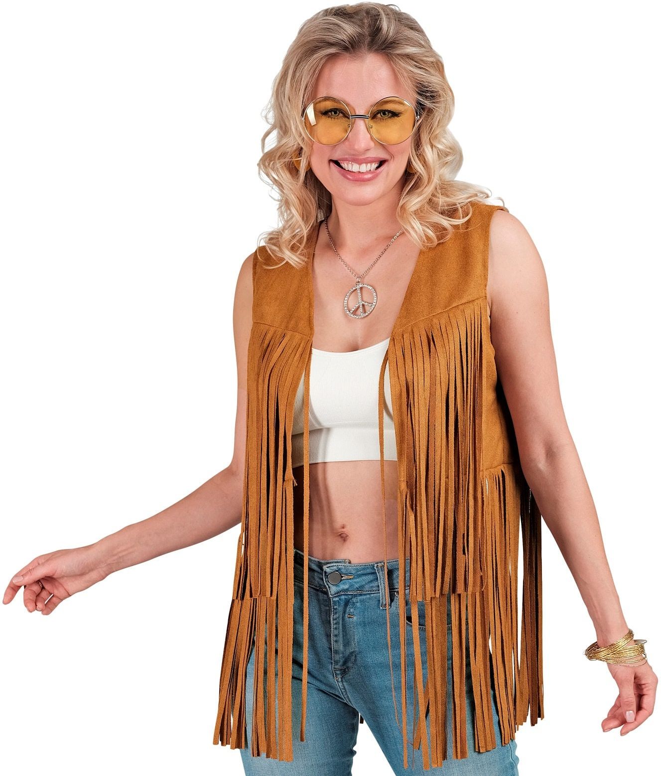 Hippie Gilet Bruin Dames Jaren 60 Cowgirls