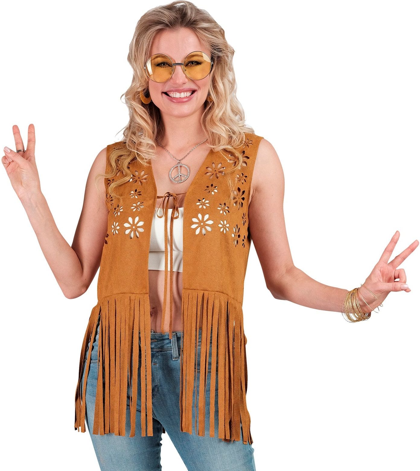 Hippie Gilet Bruin Heren Jaren 60 Festival