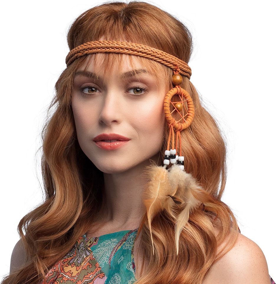 Hippie Hoofdband met Indianenveren