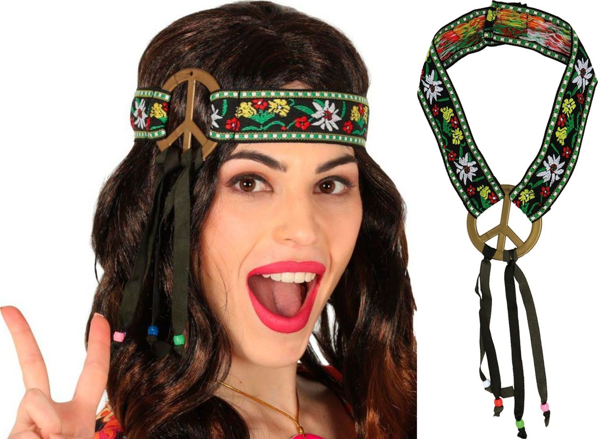 Hippie Hoofdband met Peaceteken