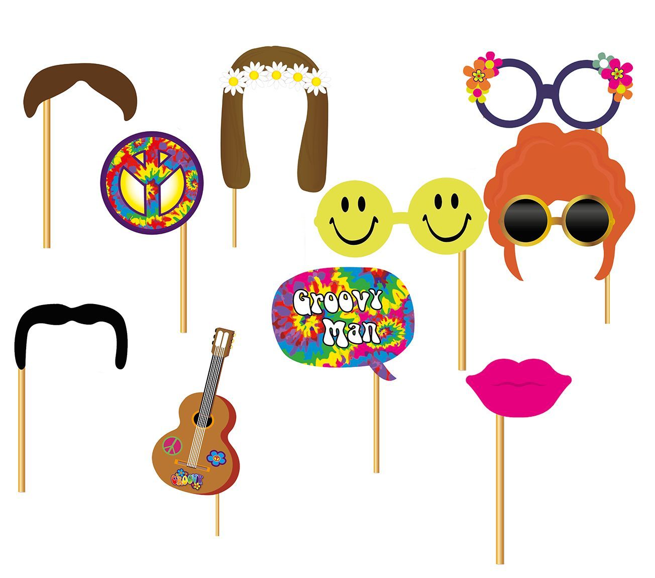 Hippie Photobooth Accessoires Set