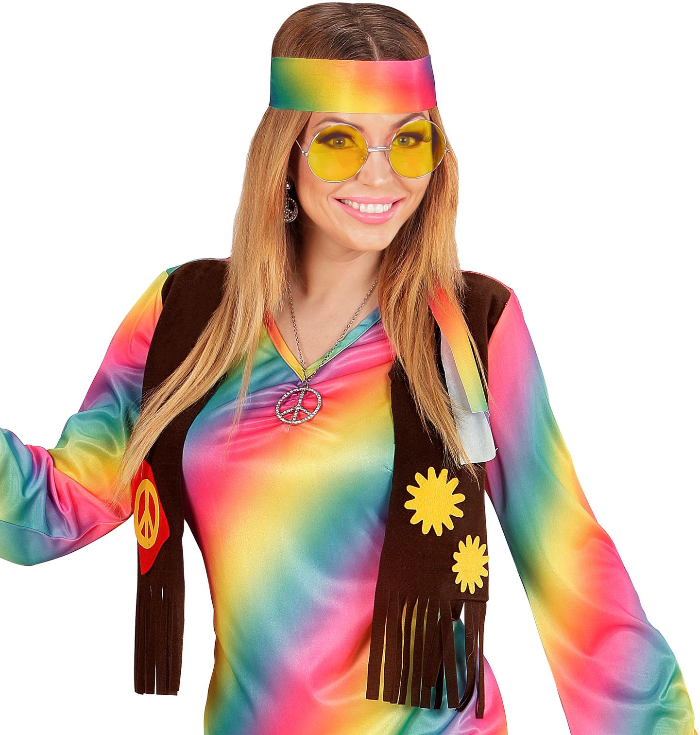 Hippie retro bril geel