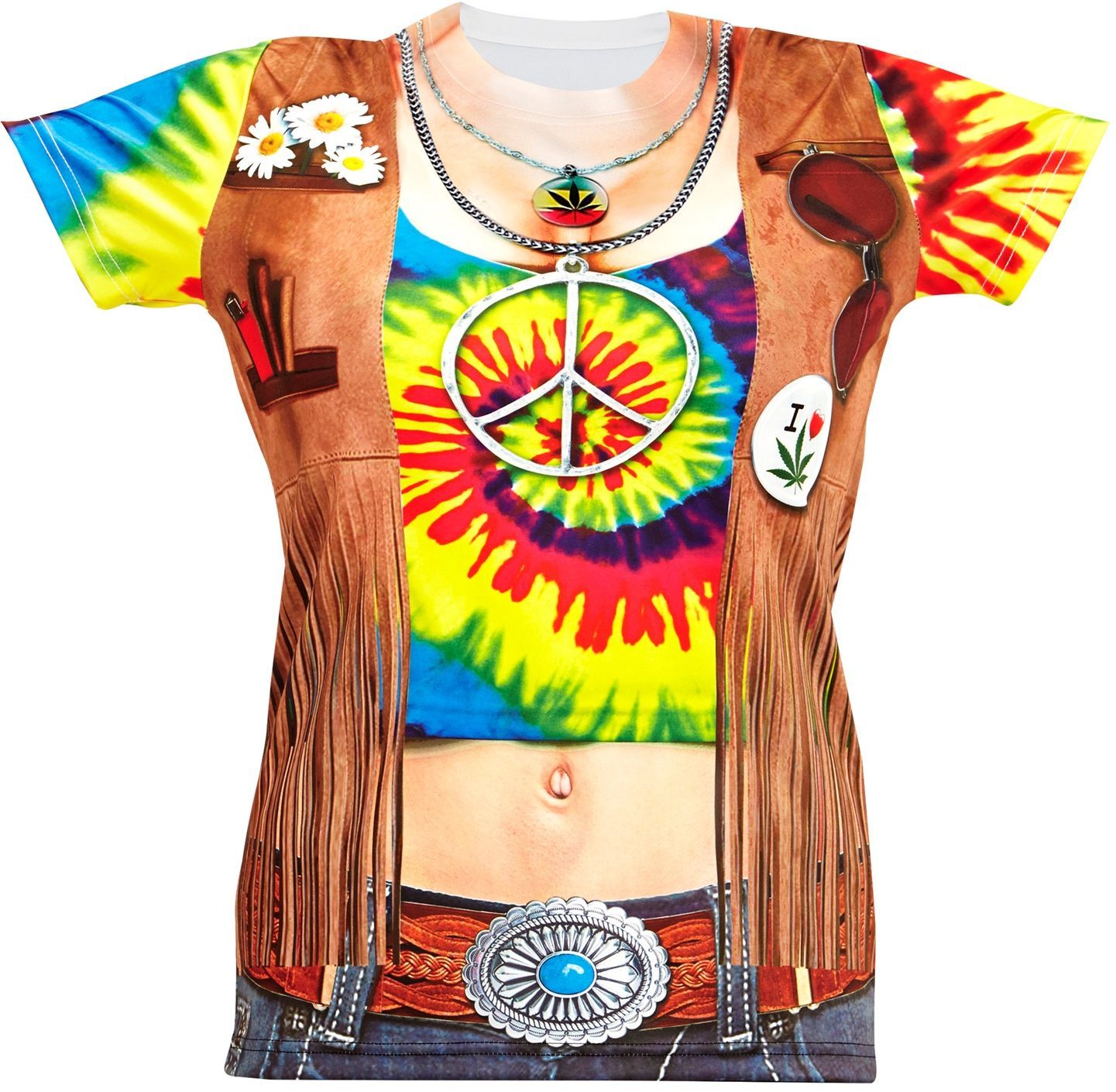 Hippie shirt dames Carnavalskleding.nl
