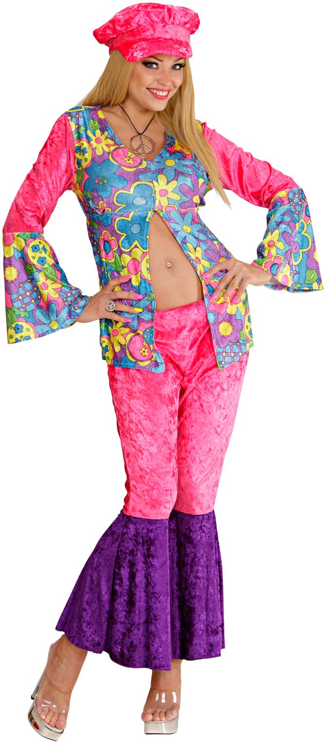 Hippie Vrouw Fluweel Roze