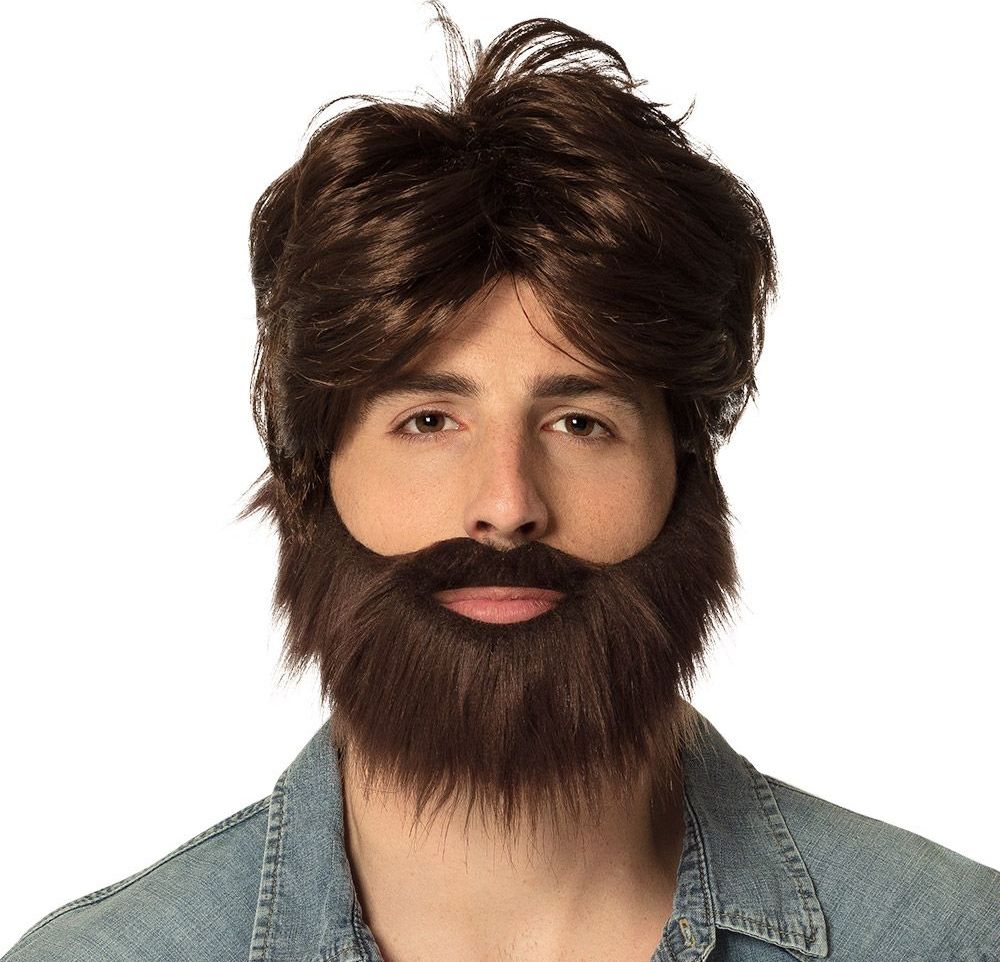 Hipster Dude Pruik met Baard