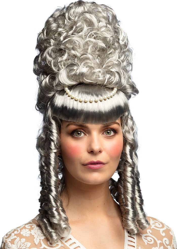 Hoge Barok Pruik Dames Grijs