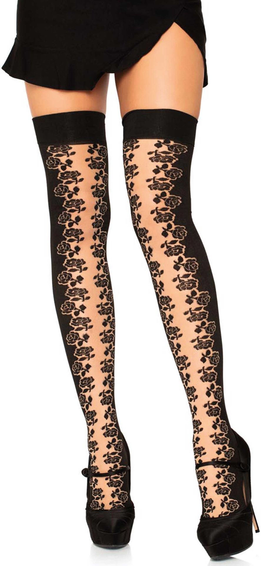 Hoge Kousen met Rozen Patroon